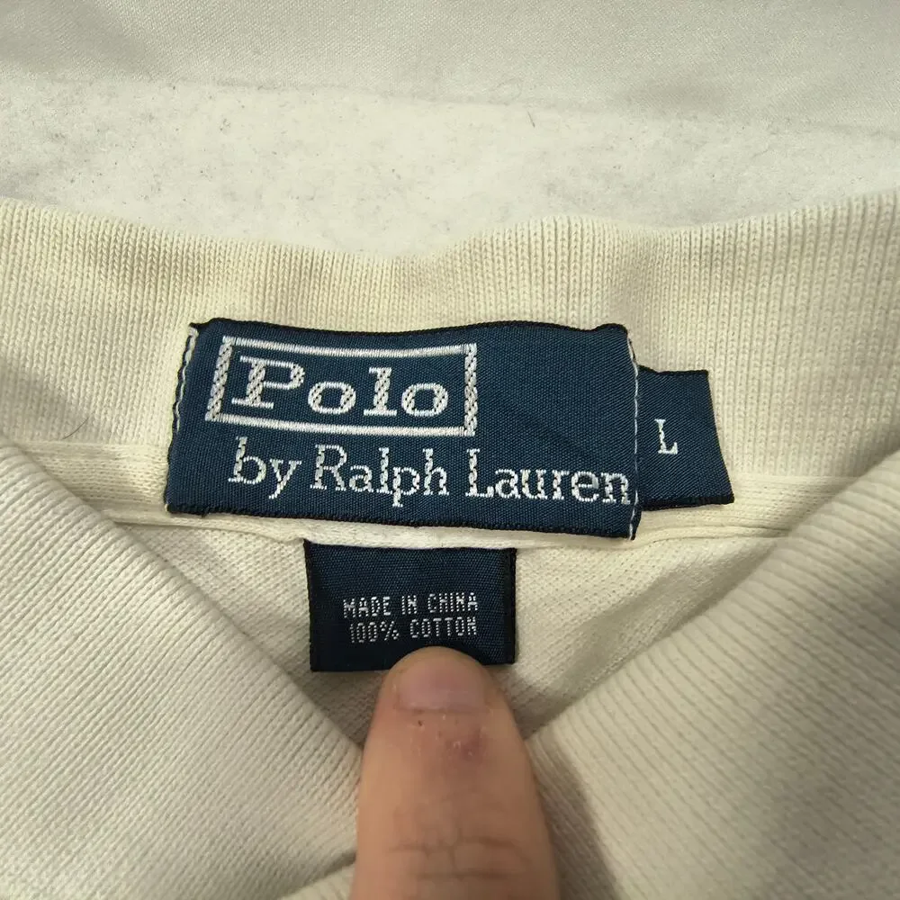 Polo by Ralph Lauren Short Sleeve Collared Polo Shirt Mens Size Large L White